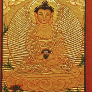 Real Gold Tiny Thangka of Amitabha Buddha