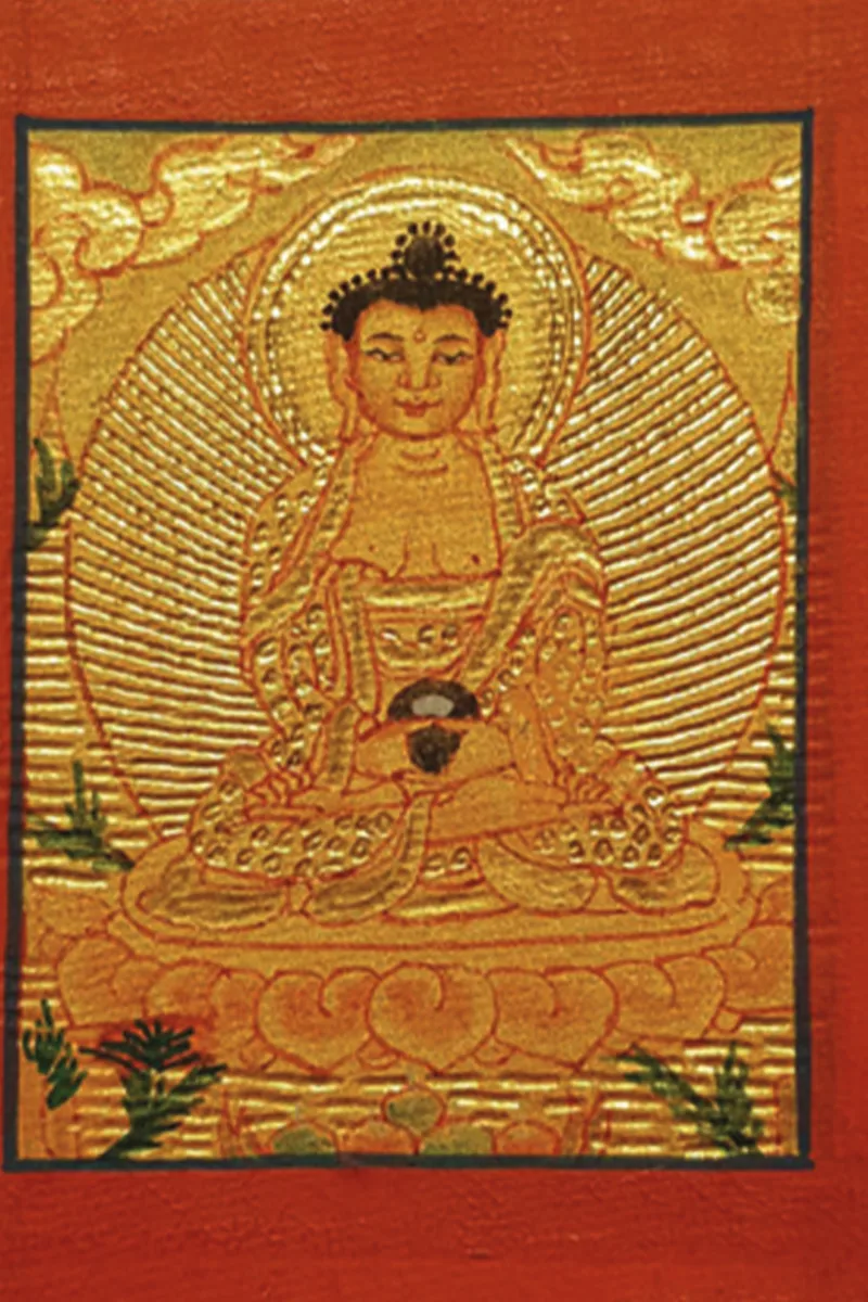 Real Gold Tiny Thangka of Amitabha Buddha