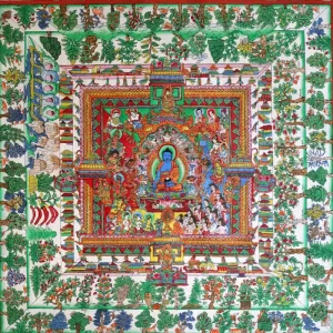 Medicine Buddha Paradise thangka