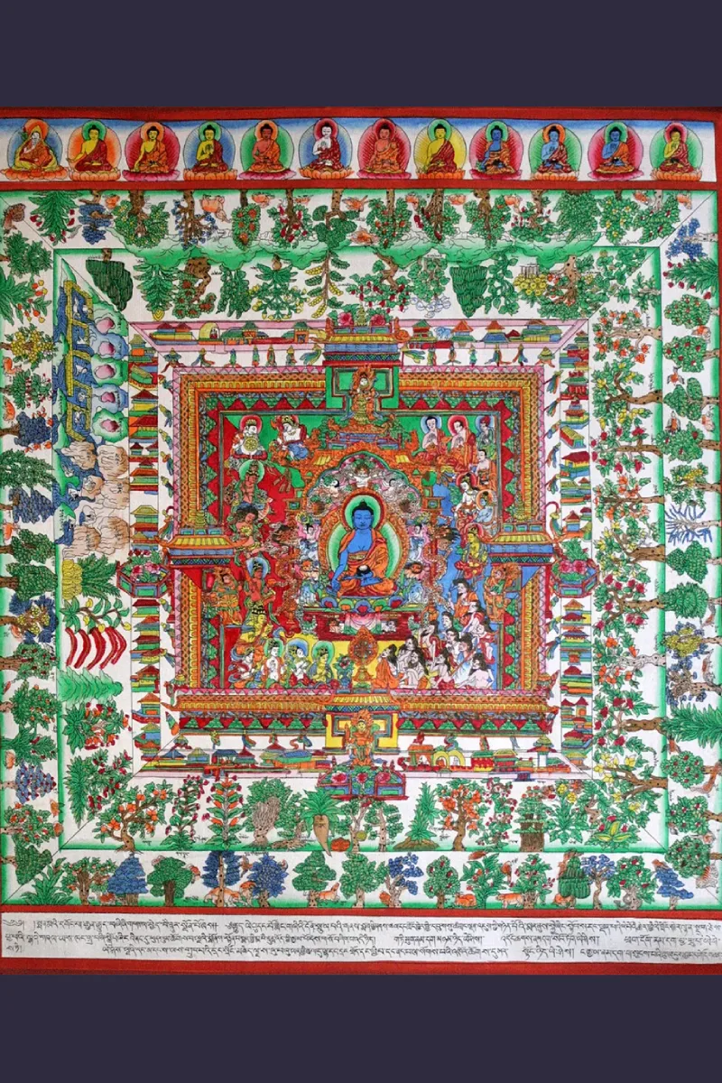 Medicine Buddha Paradise thangka